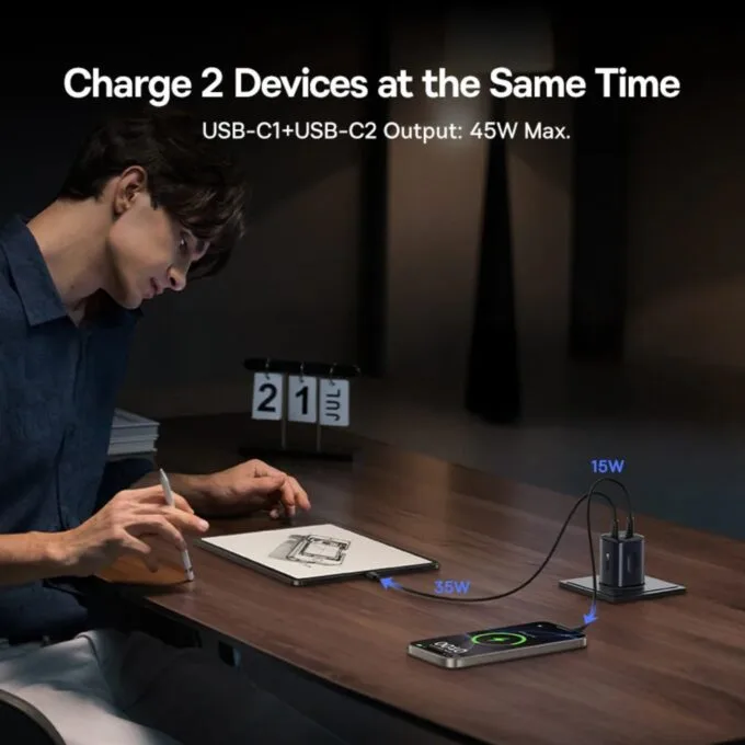 Baseus Charger Wall 45W 2x TYPE C PicoGo AN13 EU Cosmic Black — image 5