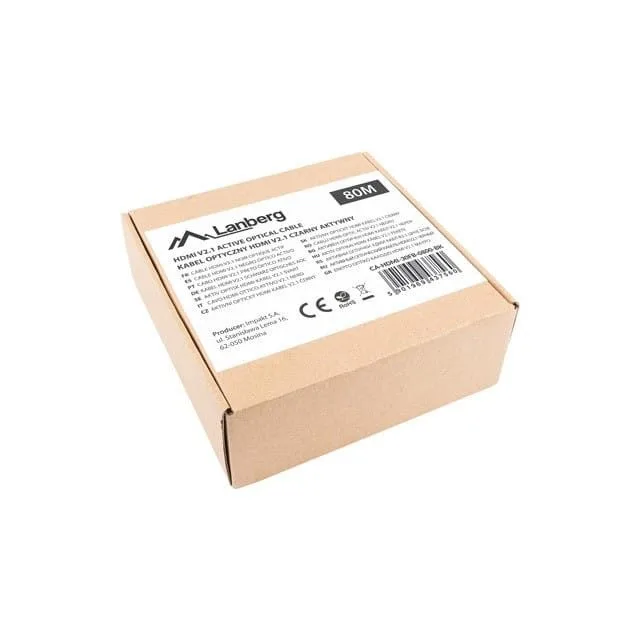 Lanberg HDMI cable v2.1 M/M 80m 8K 30Hz black optical AOC — image 3