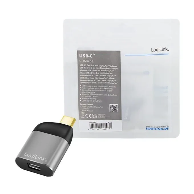 LogiLink USB 3.2 USB-C (M) - mini Displayport (F) 8K — image 2