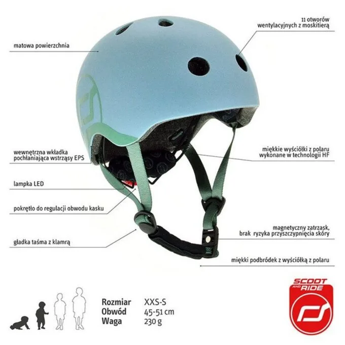 Scoot & Ride Kask XXS-S Steel — image 2