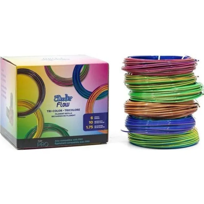 3Doodler Flow Tri-Color 6 reels PLA 1.75 mm — image 1