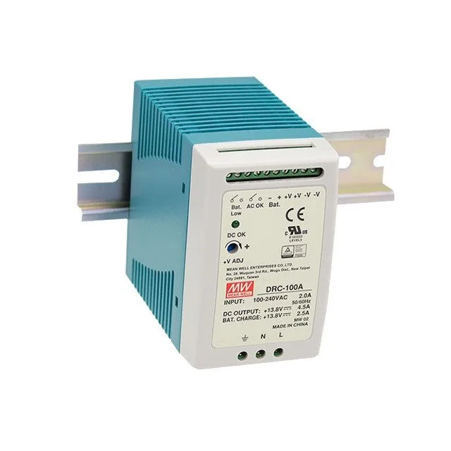 Meanwell DRC-100A 12V 100W DIN Rail Power Supply with UPS Battery Charger Function — image 1