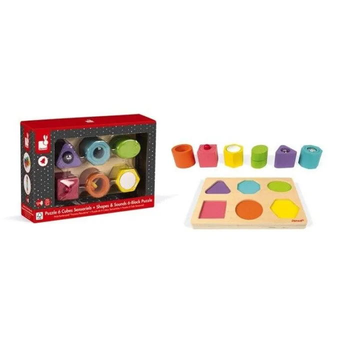Janod Jigsaw Wooden Sensory Shapes and Sounds — image 7
