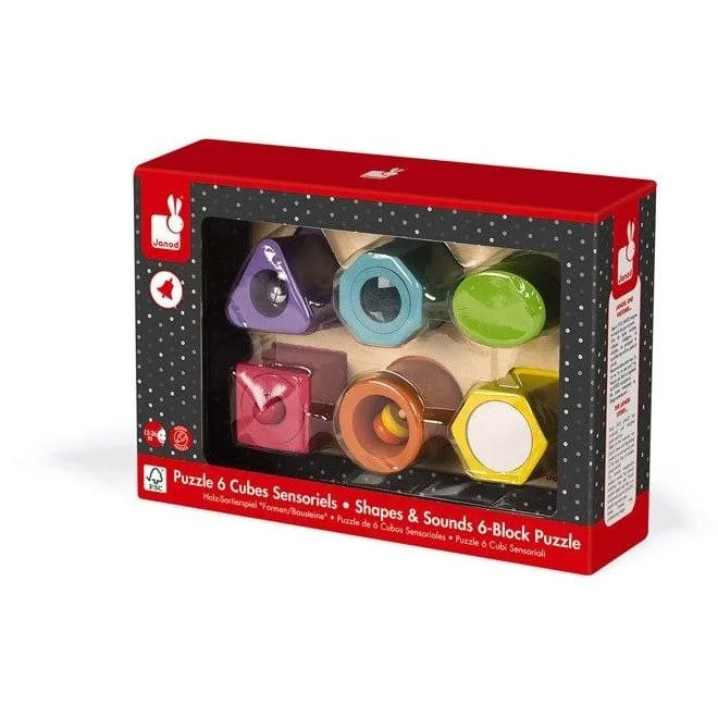 Janod Jigsaw Wooden Sensory Shapes and Sounds — image 8