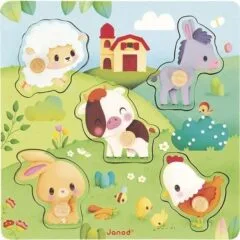 Janod Sensory Farm Wooden 7el.
