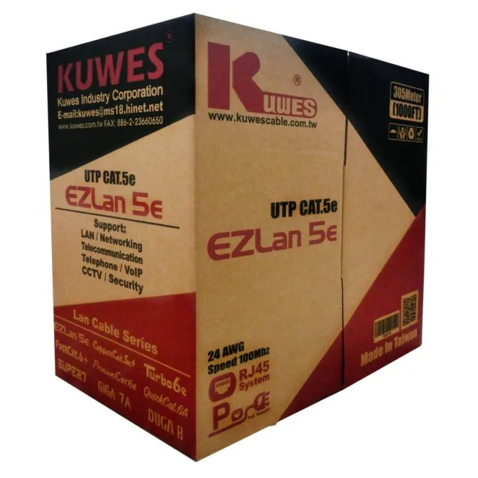 Kuwes CAT5E UTP Pure Copper Outdoor 305m Black — image 1