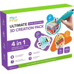 myFirst 3dPen Make Creator Kit - Creative 3D Set: Pen 3dPen Make, 3 theme sets, 3 moving models and cartridges PCL red