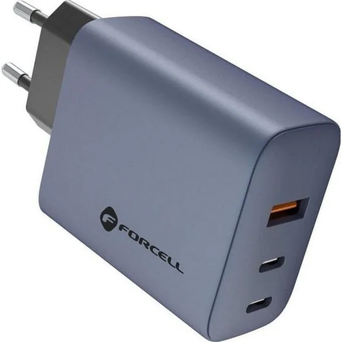 FORCELL F-ENERGY GaN VT-42B ładowarka sieciowa 2 x Typ C + USB A PD QC4.0 4A 65W szara — image 2