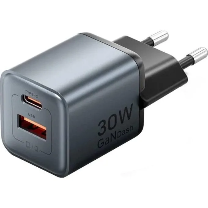 Vention 30W GAN 1x USB-A 1x USB-C grey — image 1