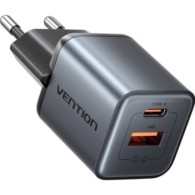 Vention 30W GAN 1x USB-A 1x USB-C grey — image 2