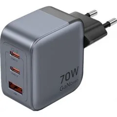 Vention 70W GaN PD 1x USB-A 2x USB-C szara