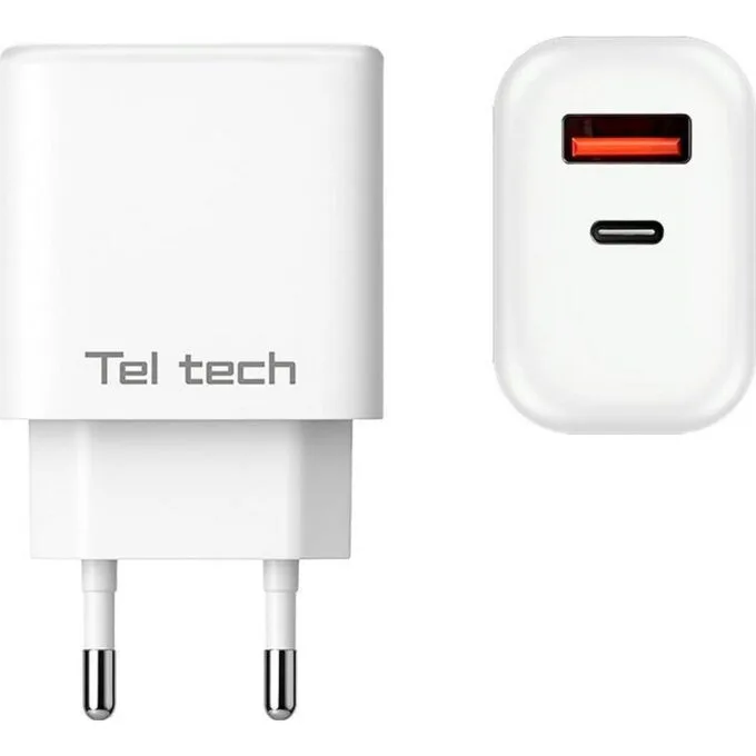 Teltech ładowarka sieciowa GaN USB+TYP-C 45W PD PPS biały TCH-03 — image 2