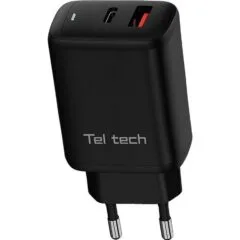 Teltech network charger GAN USB / Type-C 65W QC PD black TCH-05