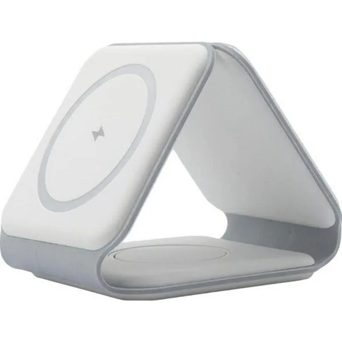 Teltech inductive wireless charger MagSafe 3w1 15W + cable Type-C - Type-C white — image 1