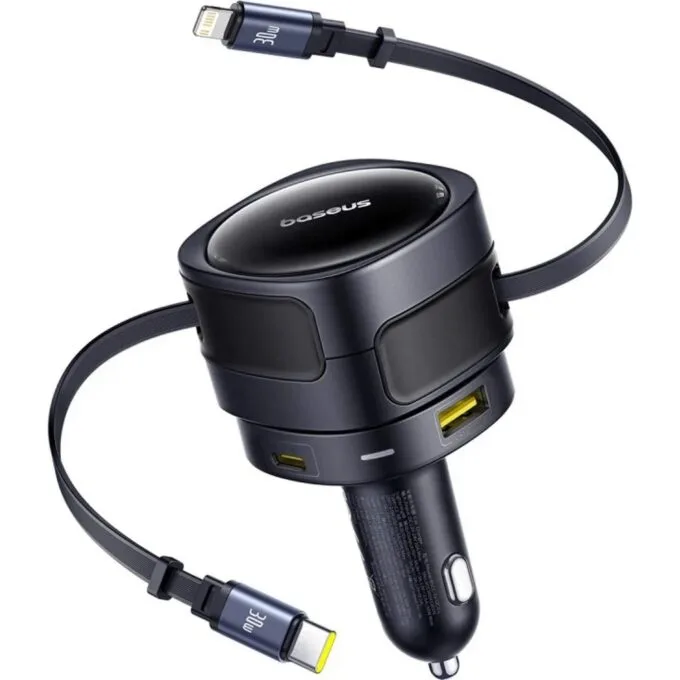 Baseus Enjoyment Max 90W 2x USB-C + kabel USB-C i Lightning – czarna — image 1