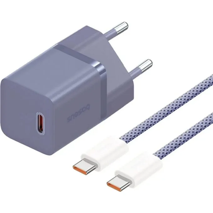 Baseus GaN5 30W USB-C EU with purple Baseus Dynamic cable 3 USB-C 100W 1m - purple — image 5