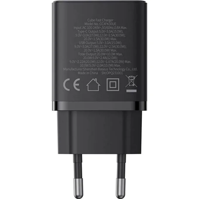 Baseus Cube Pro 30W USB-C USB-A - Black — image 6