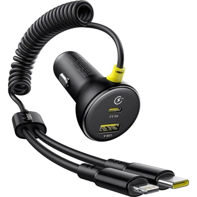 Baseus Circular 60W USB-A + USB-C with built-in Lightning + USB-C 1.4 m - black — image 1