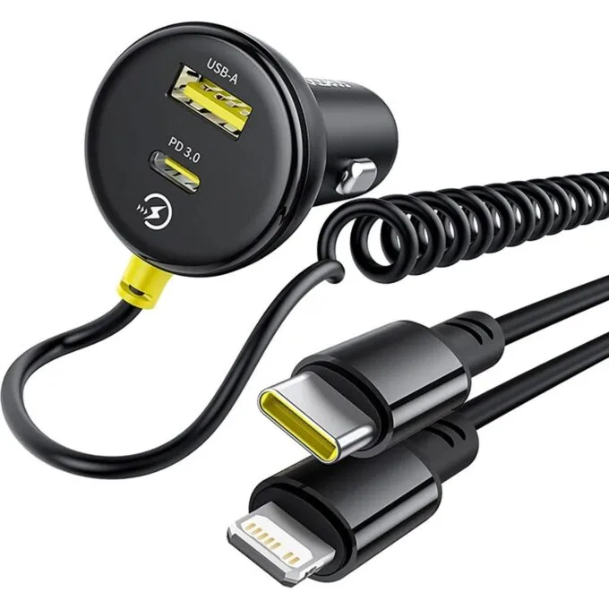 Baseus Circular 60W USB-A + USB-C with built-in Lightning + USB-C 1.4 m - black — image 2