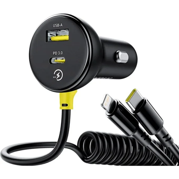 Baseus Circular 60W USB-A + USB-C with built-in Lightning + USB-C 1.4 m - black — image 3