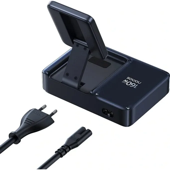 Baseus Nomos NH21 Qi2 160W 5w1 wireless with coiled cable - black — image 2