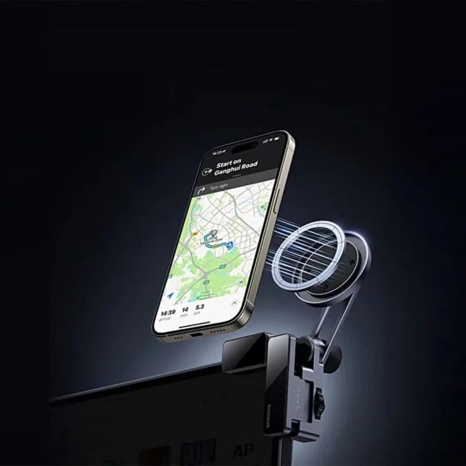 Baseus MaxView mounted on car display - grey — image 10