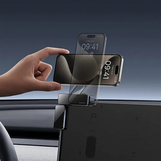 Baseus MaxView mounted on car display - grey — image 8