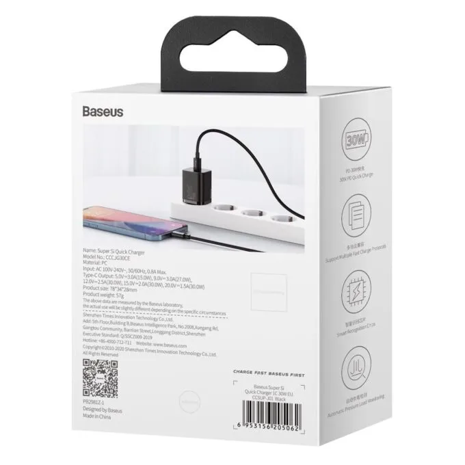 Baseus Super Si Quick Charger 1C 30W (black) — image 11