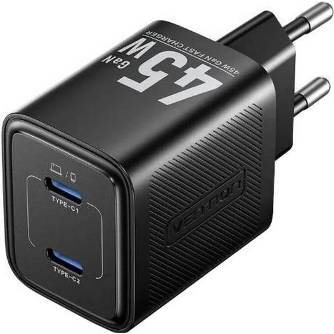 Vention 45W GAN PD 2x USB-C black — image 1