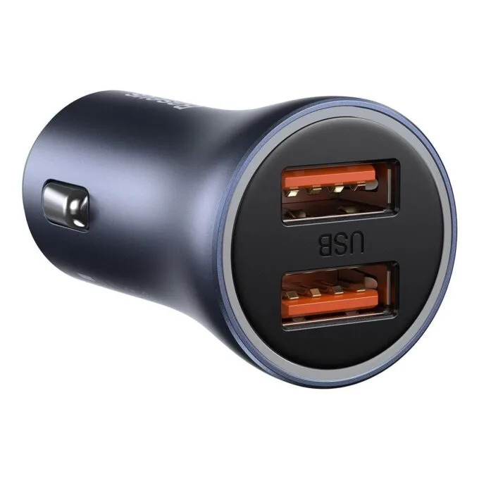 Baseus Golden Contactor Pro, 2x USB, 40W (gray) + USB cable for USB-C 1m (black) — image 4