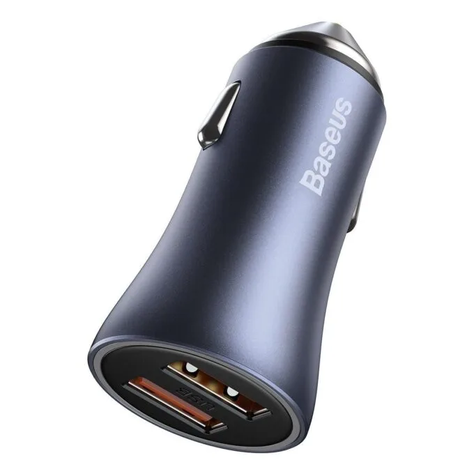 Baseus Golden Contactor Pro, 2x USB, 40W (gray) + USB cable for USB-C 1m (black) — image 7