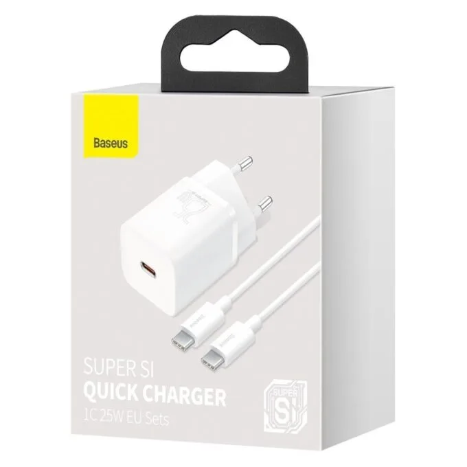 Baseus Super Si Quick Charger 1C 25W with USB-C cable for USB-C 1m (white) — image 11