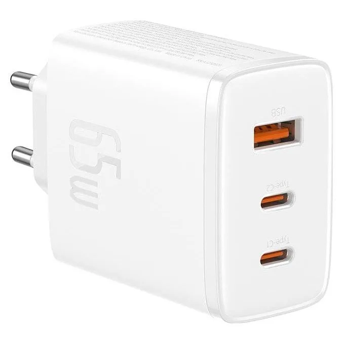 Baseus OS-Cube Pro 2xUSB-C + USB, 65W (white) — image 3