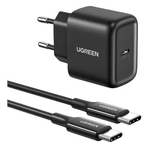 Ugreen CD250, 25W, USB-C black + USB-C cable for USB-C, 2m black — image 1