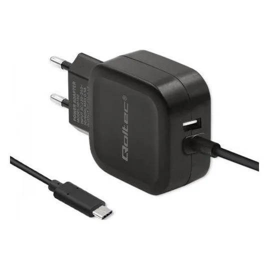 Qoltec 17W | 5V | 3.4A | USB + USB type C — image 1