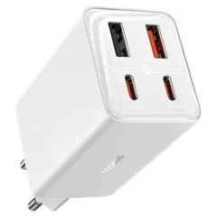 Baseus GaN6 Pro, 2xUSB-C + 2xUSB, 65W (white)