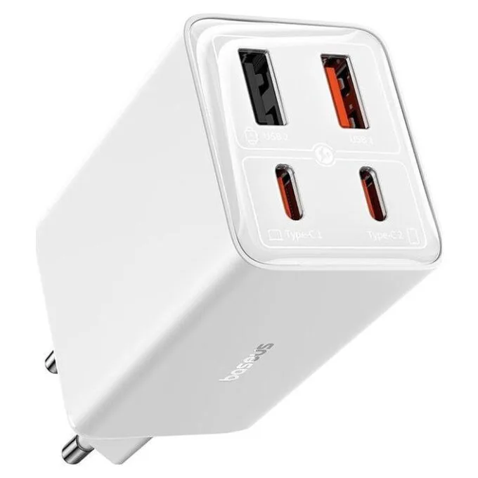 Baseus GaN6 Pro, 2xUSB-C + 2xUSB, 65W (white) — image 1