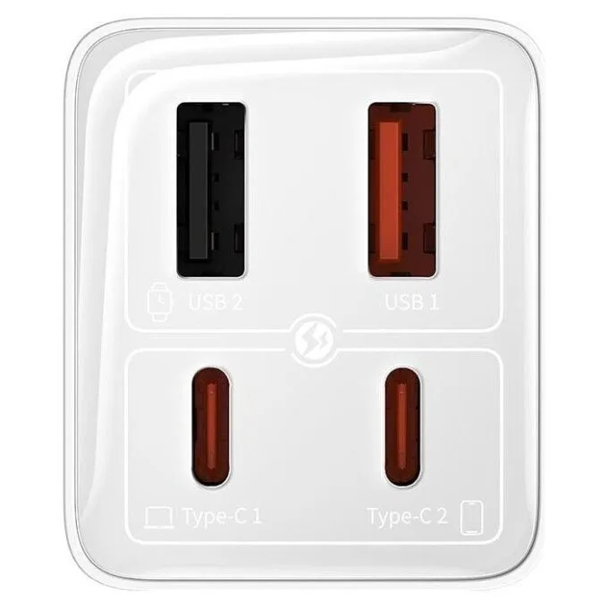 Baseus GaN6 Pro, 2xUSB-C + 2xUSB, 65W (white) — image 3