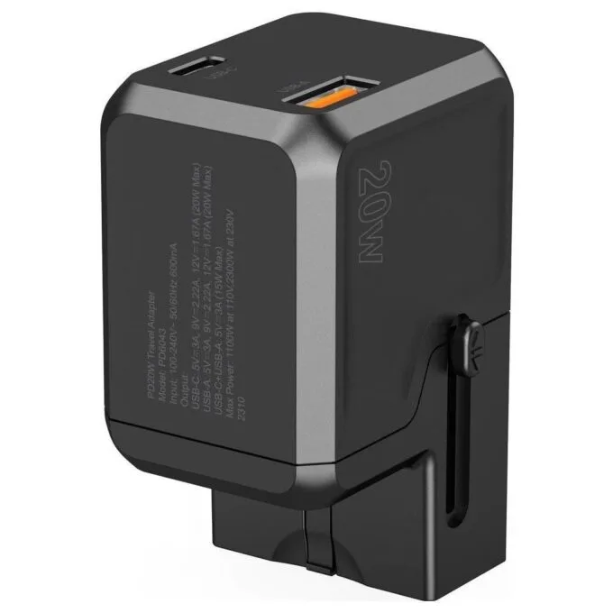 Choetech PD6038 1x USB-C 1x USB-A EU / USA / UK / AU — image 3