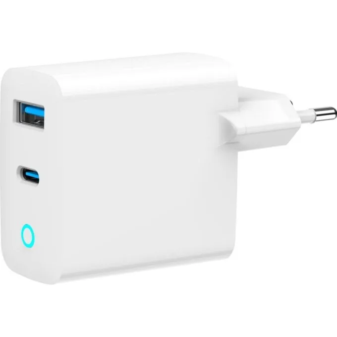 Gembird GaN 2xUSB QC3.0 Type-C 30W LED white — image 1