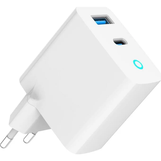 Gembird GaN 2xUSB QC3.0 Type-C 30W LED white — image 2