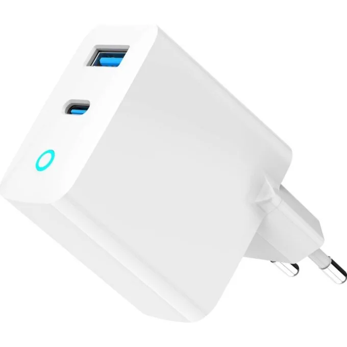Gembird GaN 2xUSB QC3.0 Type-C 30W LED white — image 5
