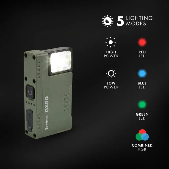 Uniross Light Torch GX50 Rechargeable Torch 150 Lumens with Magnet, Belt Clip & Lanyard — image 5