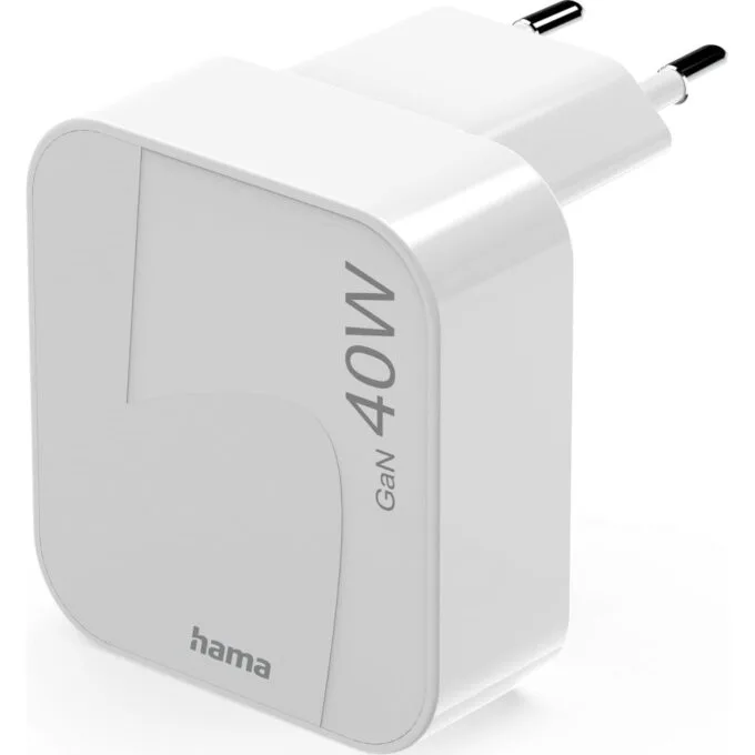 Hama 40W GaN 2x USB-C white folding — image 1