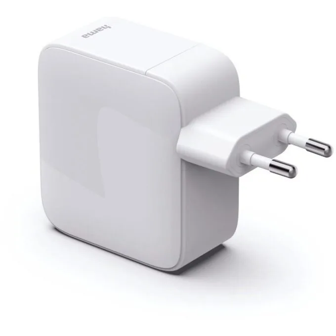 Hama GAN 65W PD/QC with rolled cable, 2x USB-C, white — image 3