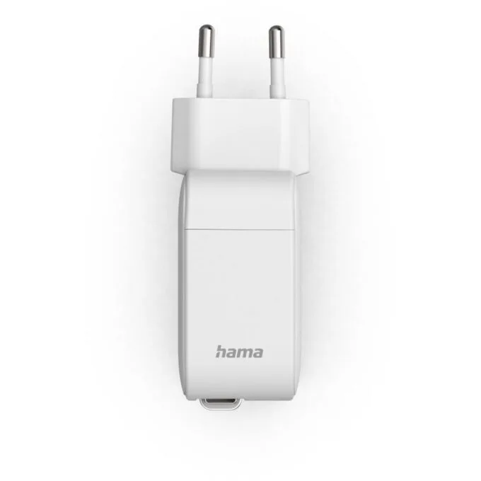 Hama GAN 65W PD/QC with rolled cable, 2x USB-C, white — image 4