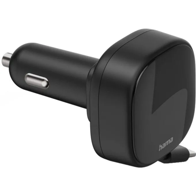 GAN car brake 30W PD/QC with cable rolled, 2x USB-C, black — image 2