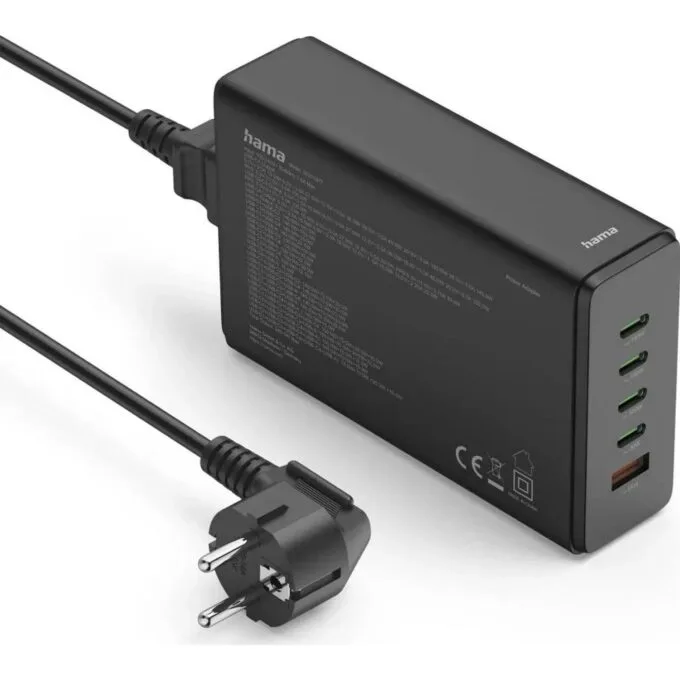 Hama charging station 240w,4x usb-c, 1x usb, black — image 2