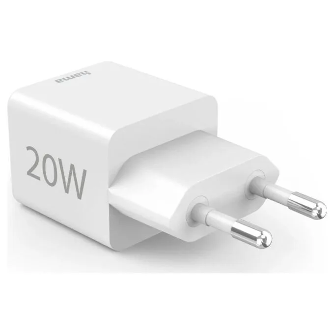 Hama mini 20W PD/QC 1x USB-C, 1x USB-A white — image 3