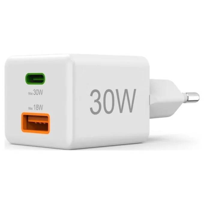 Hama mini 30W PD/QC 1x USB-C, 1x USB-A white — image 3